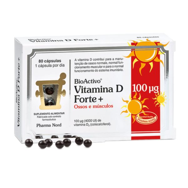 BioActivo Vitamina D Forte + 100ug - 80 Cápsulas