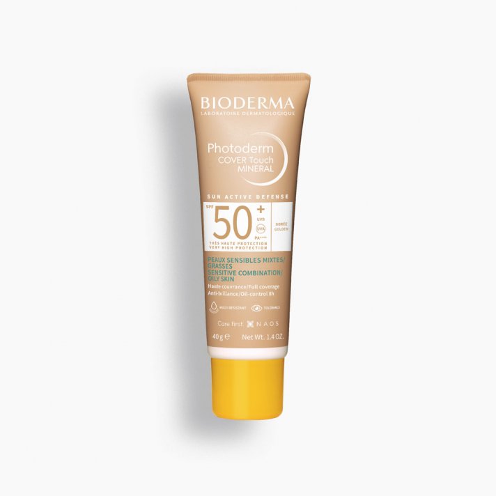 7B1570247D_7B7D_7B28485B7D.jpg Bioderm Photoderm Cover Touch Mineral Spf50+ Dourado 40ml - Imagem 1
