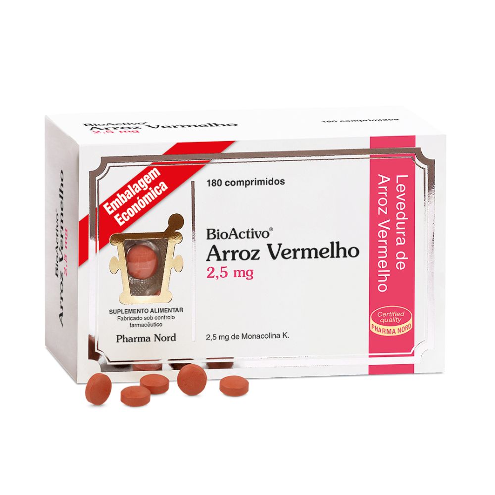 BioActive Red Rice 2.5mg - 180 Tablets BioActivo Arroz Vermelho 2.5mg - 180 Comrimidos - Image 1