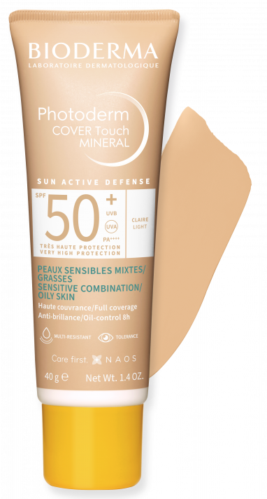 Photoderm-Cover-Touch-Mineral-SPF50-light-T40g-28484B-MAD-Nov2022-texture.png Bioderm Photoderm Cover Touch Mineral Spf50+ Claro 40ml - Imagen 1