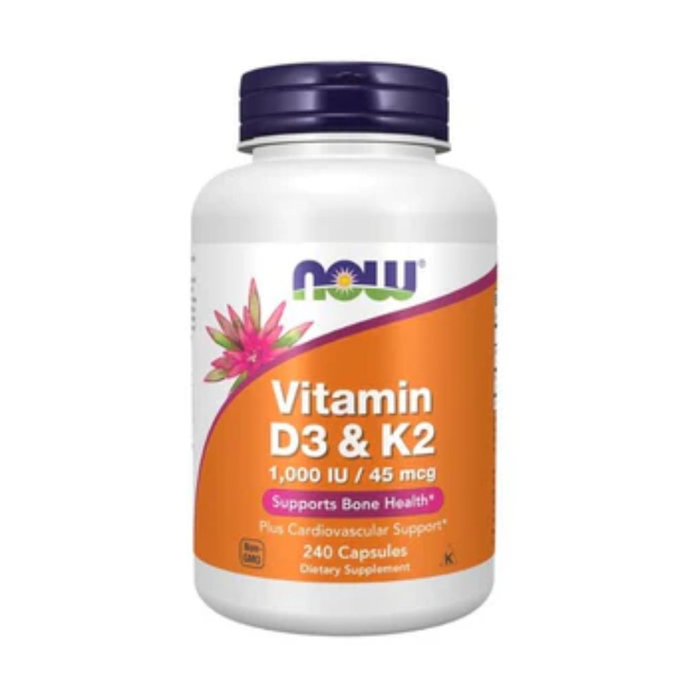 Vitamina D3 1000 UI 240 + K2 45 mcg 240 Cápulas - Now Vitamina D3 1000 UI 240 + K2 45 mcg 240 Cápulas - Now - Image 1