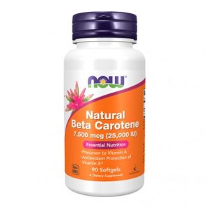 Beta Carotene (natural) 25,000 IU - 90 Capsules - Now