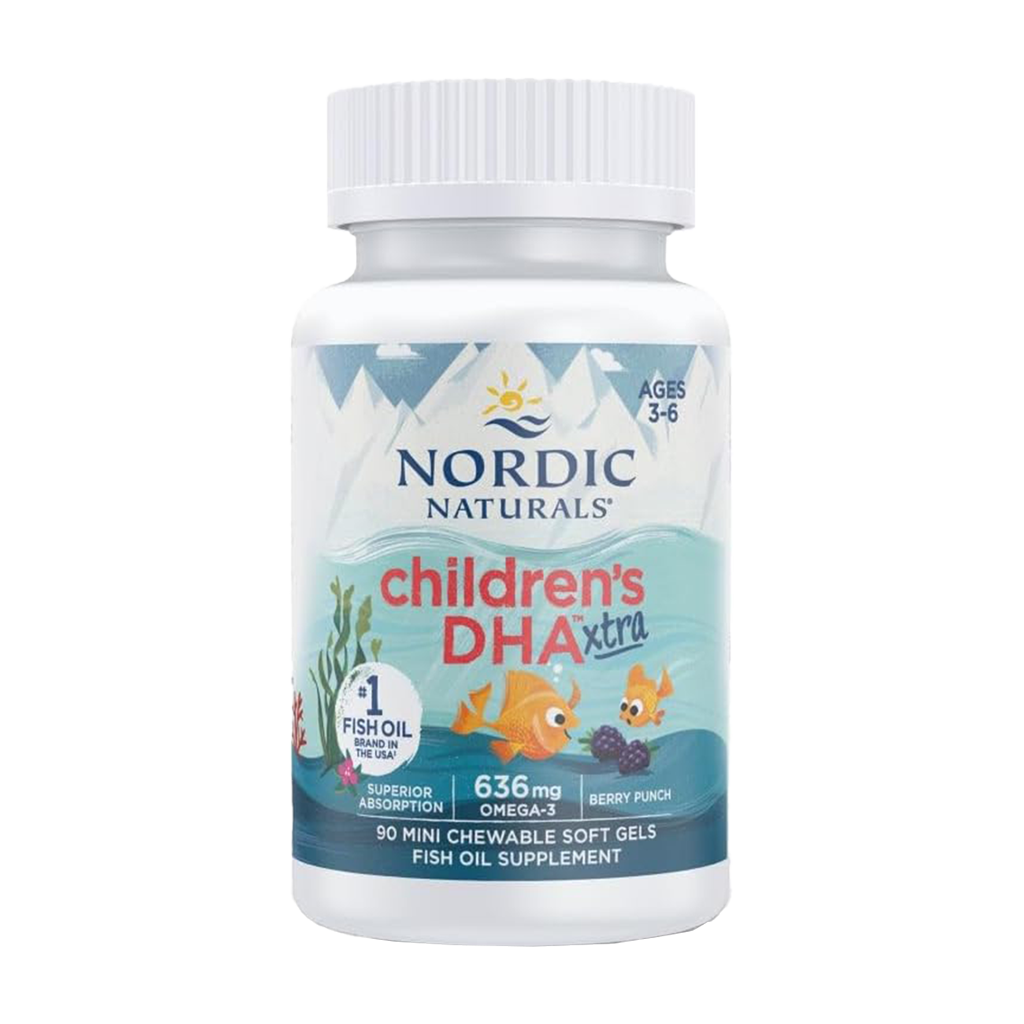 Children's DHA Xtra Fish Oil - 636mg Berry Punch - 90 mini Cápsulas Moles - Nordic Naturals - Image 1