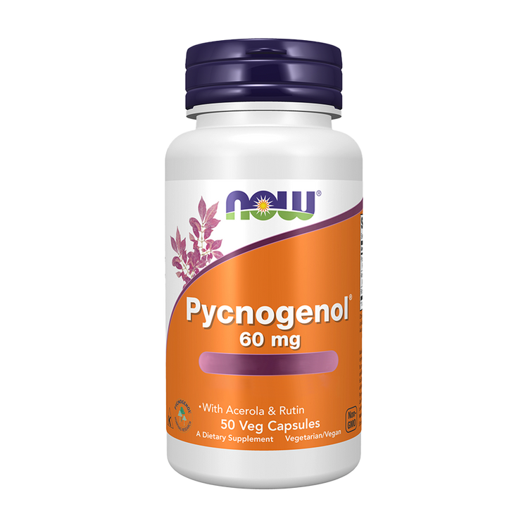 Pycnogenol 60 mg + Rutin + Acerola - 50 Capsules - Now - Image 1