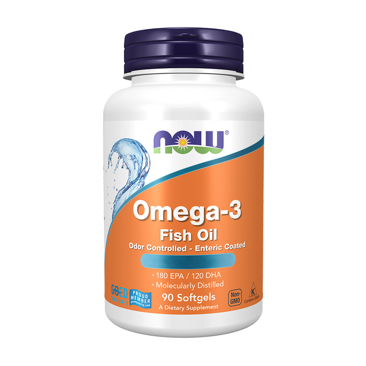 Omega-3 - Enteric Coating - 90 Capsules - Now - Image 1