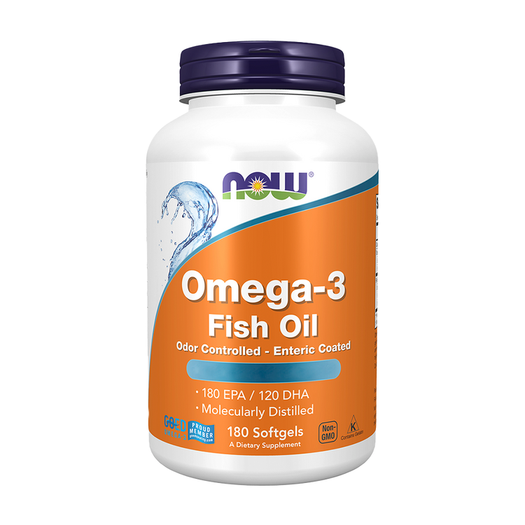 Omega-3 - Enteric Coating - 180 Capsules - Now - Image 1