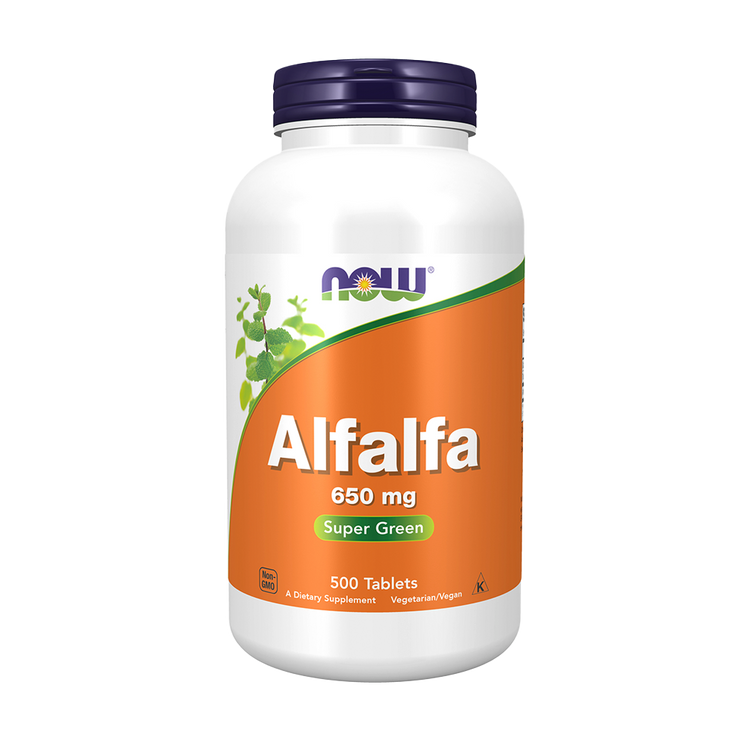 Alfalfa 650 mg - 500 Tablets - Now - Image 1