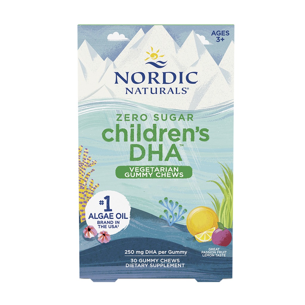 Children's DHA Vegetarian Gummy Chews, 250mg Passion Fruit Lemon - 30 gummies - Nordic Naturals - Image 1