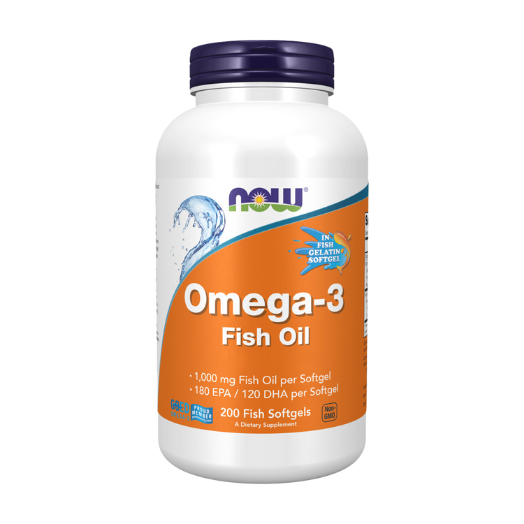 Omega-3 - Molecularly Distilled Fish Oil - 200 Soft Capsules - Now - Image 1