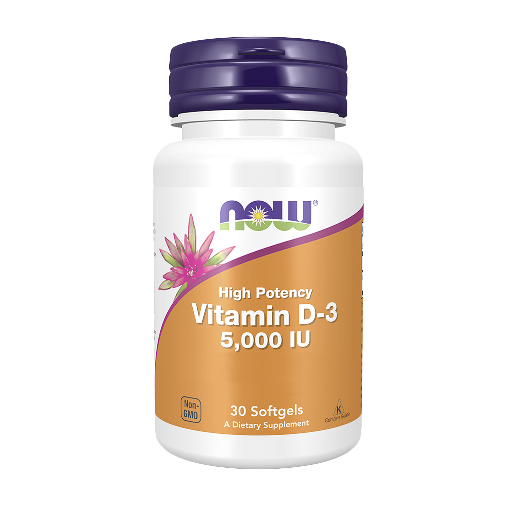 Vitamina D-3 - 5000 IU - 30 softgels - Now - Image 1
