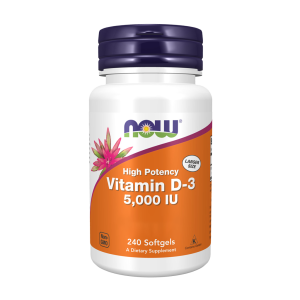 Vitamina D-3 - 5000 UI - 240 cápsulas blandas - Now