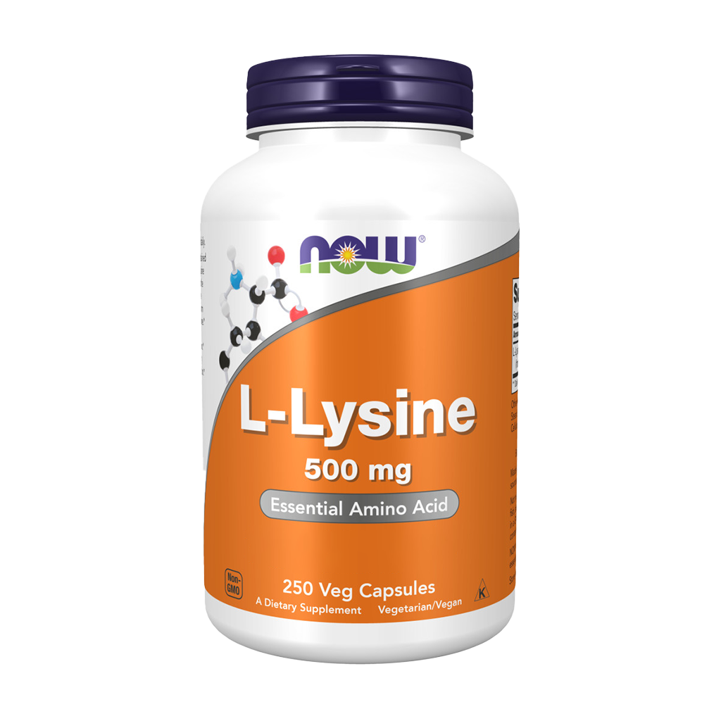 L-Lisina (L-Lisina Monohidrocloreto) 500 mg - 250 Cápsula - Now - Image 1