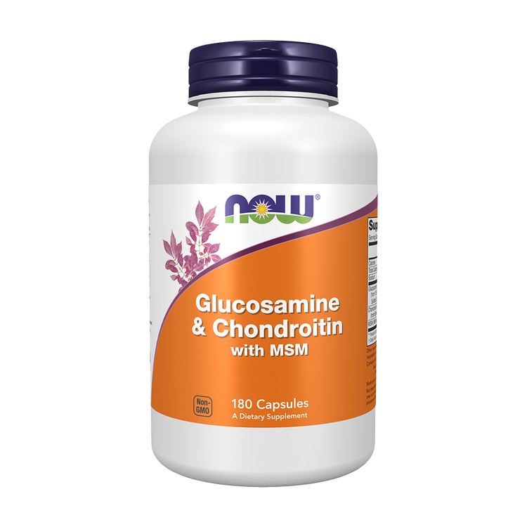 Glucosamine and Chondroitin with MSM - 180 Capsules - Now - Image 1