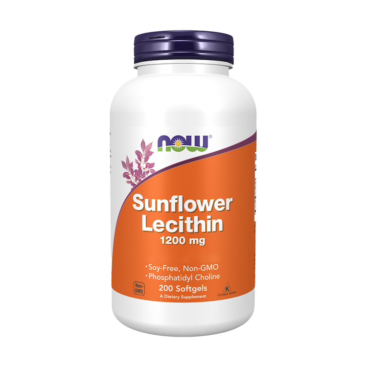 Sunflower Lecithin 1200 mg - 200 Soft Capsules - Now - Image 1