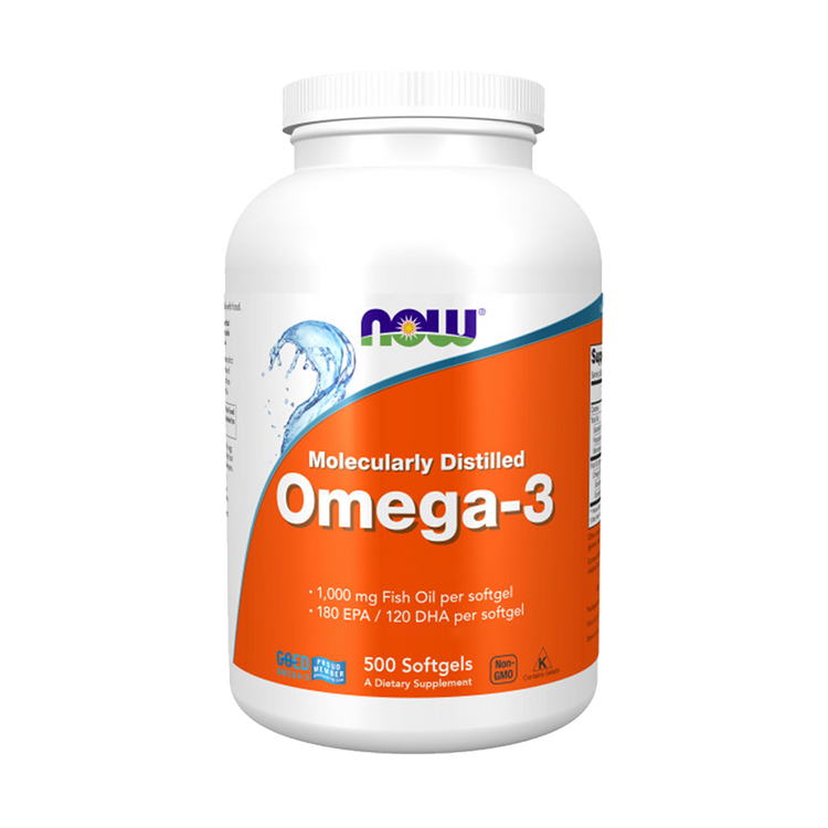 Omega-3 - Molecularly Distilled - 500 Soft Capsules - Now - Image 1