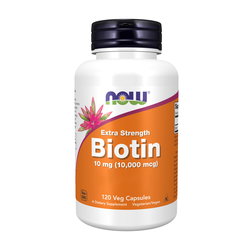 Biotina - 10mg Extra Strength - 120 Cápsulas - Now - Image 1