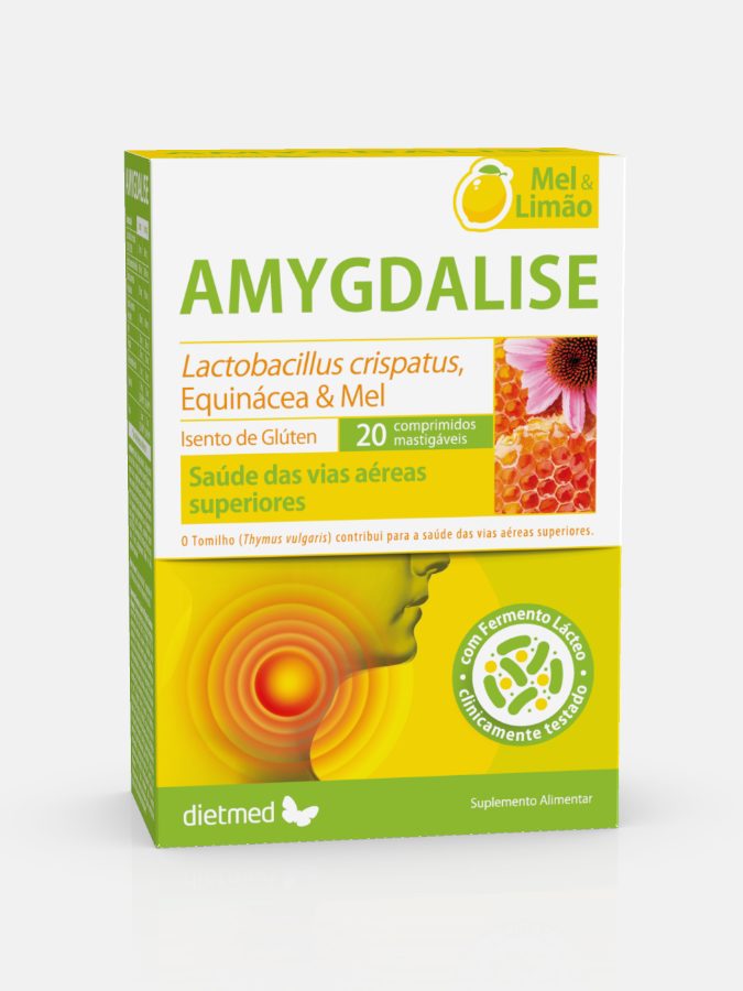5605481110214-Amygdalise-Mel-Limao-20-comprimidos-mastigaveis-Dietmed-Nutribio.jpg Amygdalise Mel e Limão – 20 comprimidos mastigáveis – Dietmed - Image 1