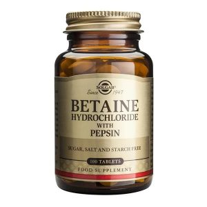 Betaine Hydrochloride With Pepsin 100 Capsules - Solgar