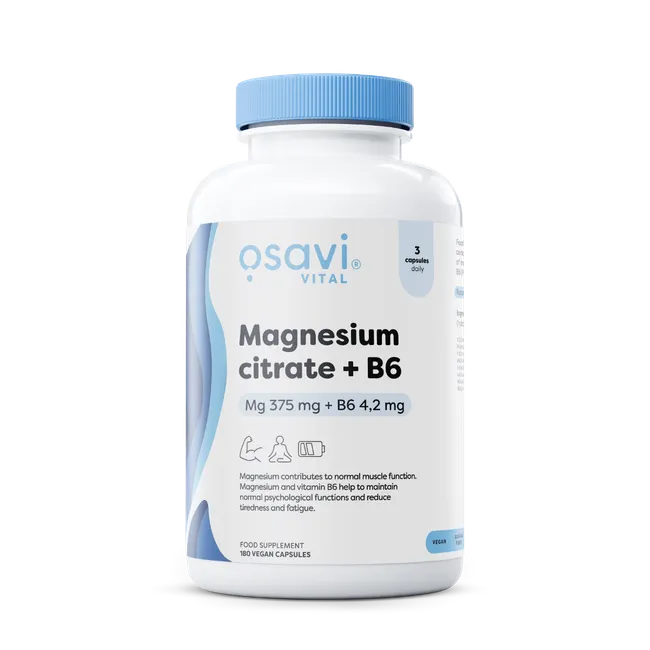 pc01910180_magnesium_citrate_b6_375mg__f_uk_bt_2_.webp Citrato de magnesio + B6 - 375mg + 4,2mg - 180 cápsulas vegetales - Osavi - Imagen 1