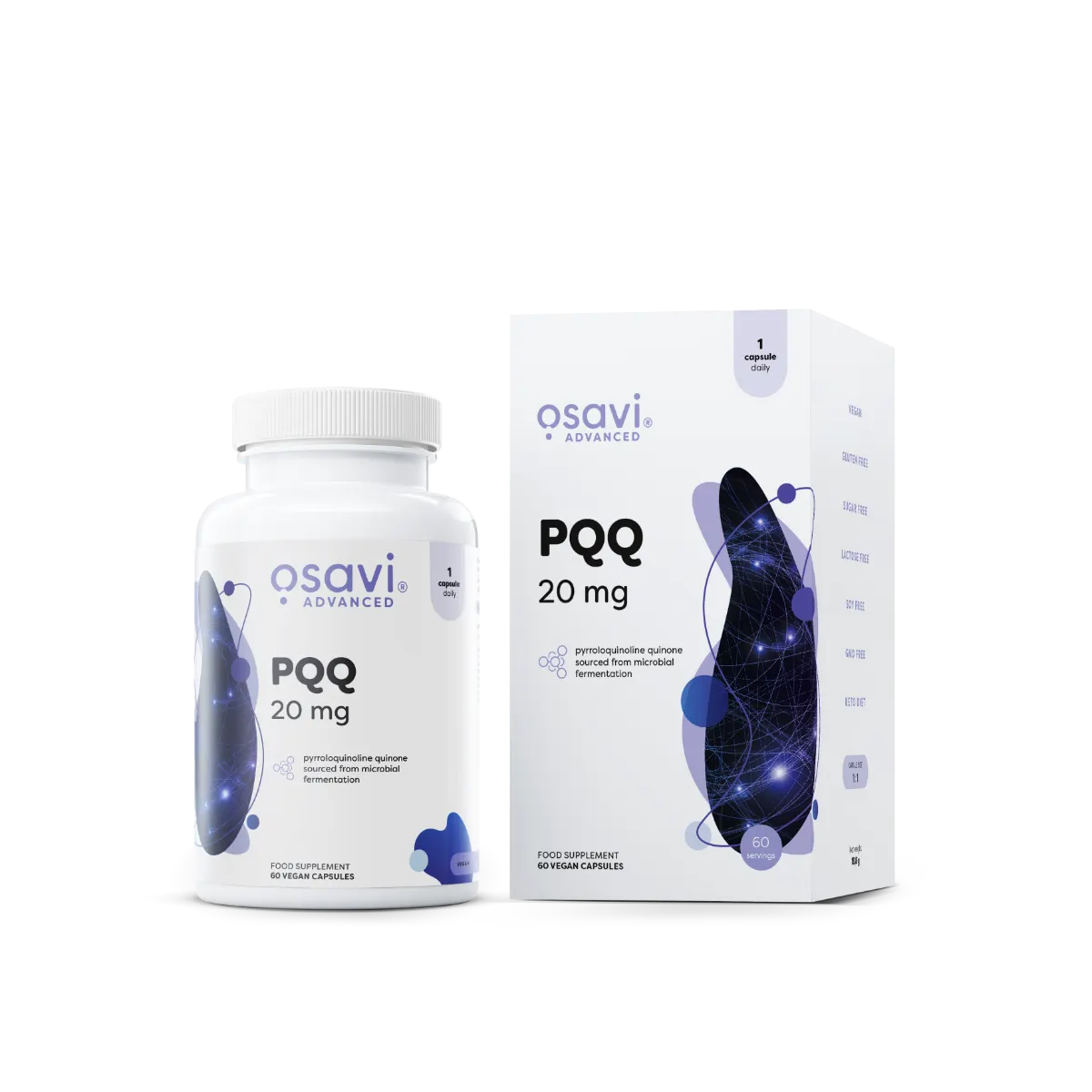 pc022060_pqq_bottle_box_f_uk_bt_.webp PQQ - 20mg - 30 vegetarian capsules - Osavi - Image 1