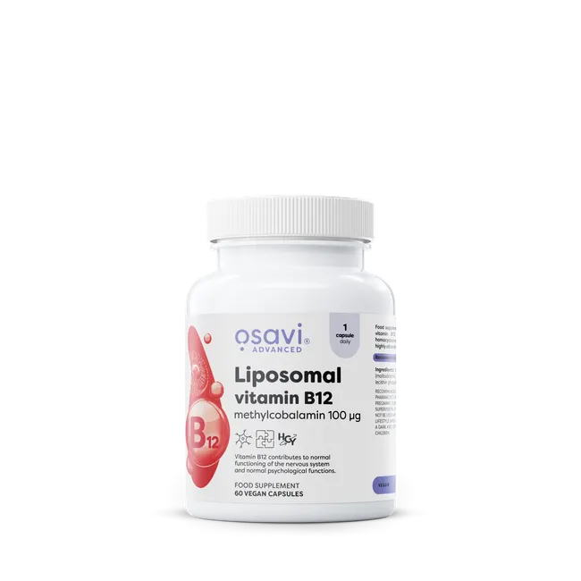 Lipossomal Vitamina B12 - Methylcobalamin 100mcg - 60 cápsulas vegetais - Osavi - Image 1