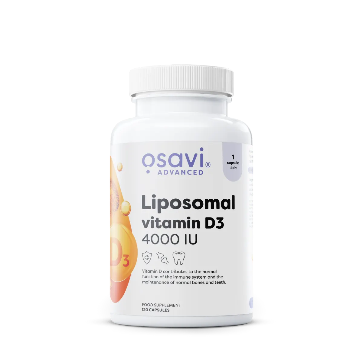 Vitamina D3 liposomal - 4000 UI - 120 cápsulas - Osavi - Imagen 1