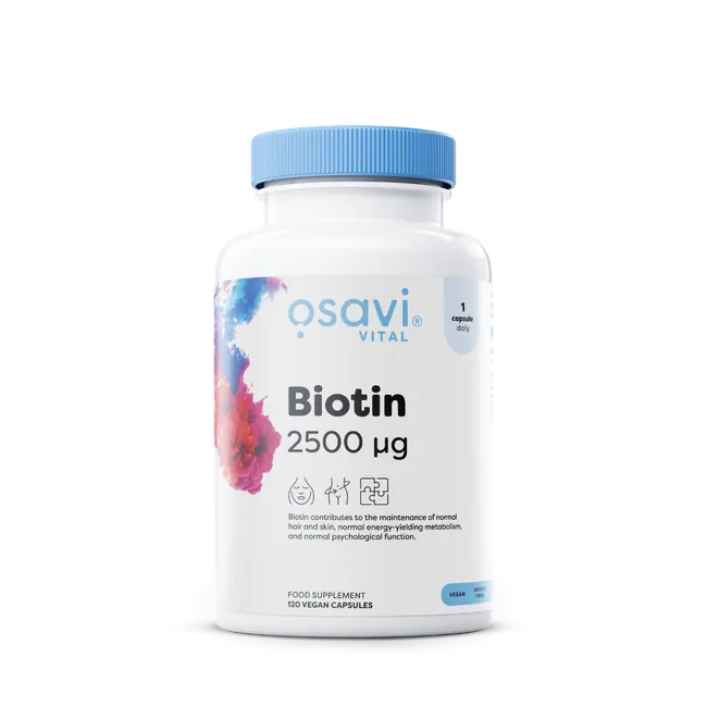 pc0850120_biotin_2500_mcg__f_uk_bt_1_.webp Biotin - 2500mcg - 120 vegetarian capsules - Osavi - Image 1
