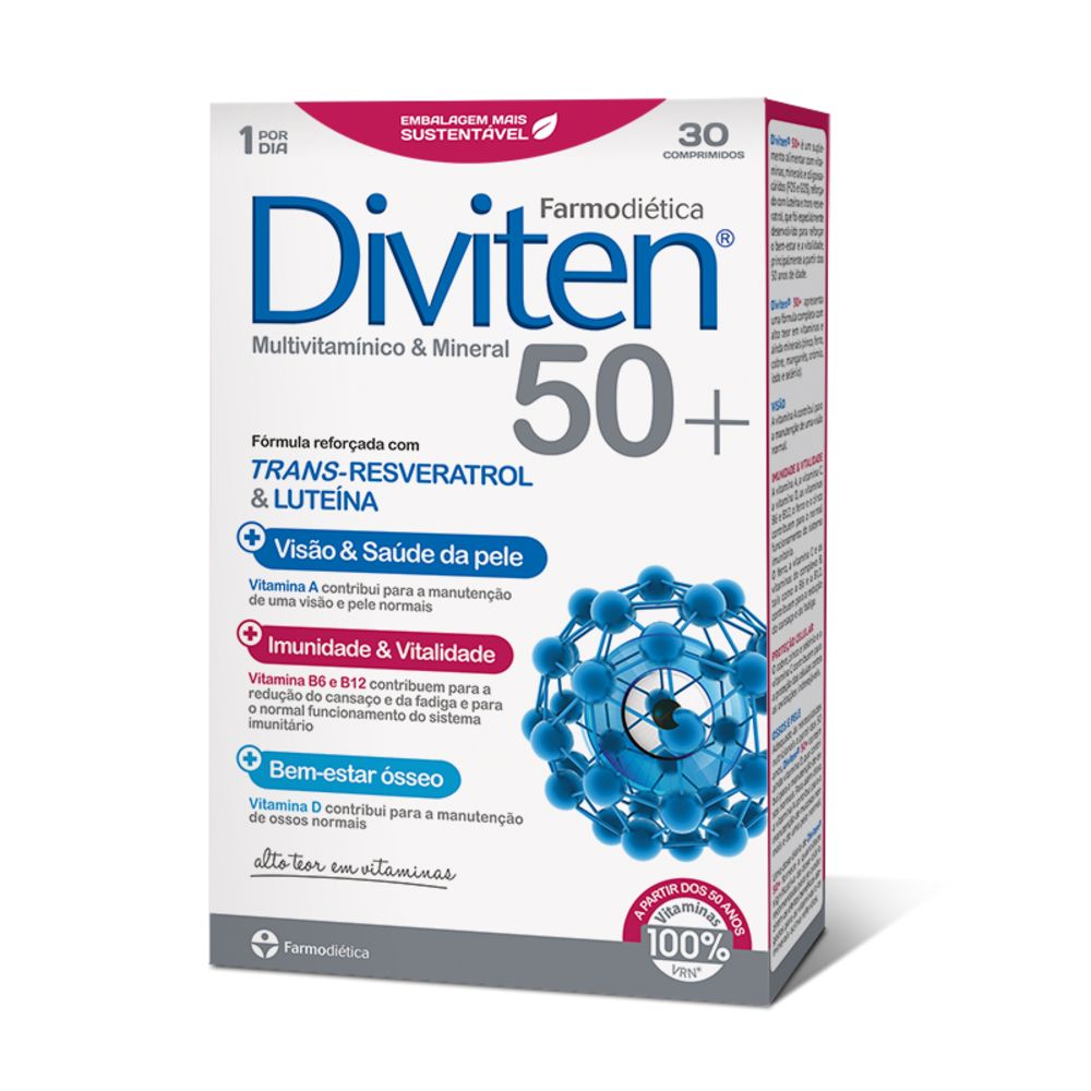 3D-Diviten 50+ 30comp Diviten 50+ 30 Tablets - Farmodiética - Image 1