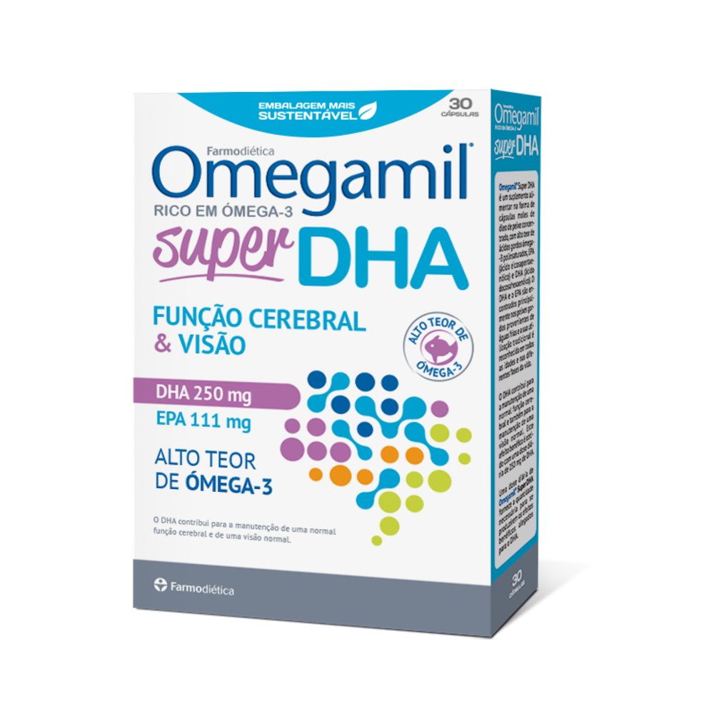 3D-Omegamil Super DHA 30 Caps Omegamil Super DHA 30 Capsules - Farmodiética - Image 1
