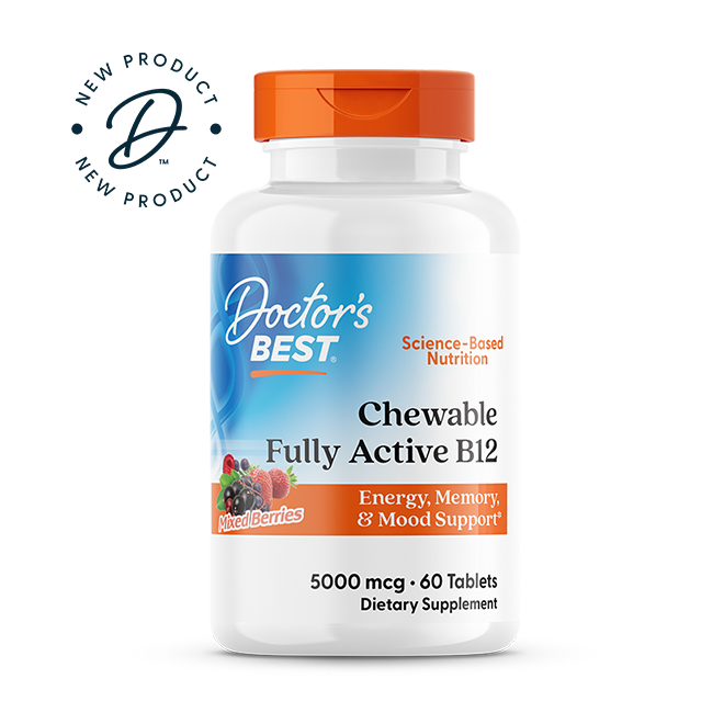 753950006089-BFP.png Chewable Fully Active B12, Mixed Berries - 60 Tablets - Doctor's Best - Image 1