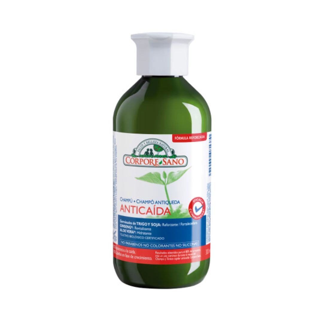 Champo-Antiqueda-Germen-de-Trigo-e-Soja-Bio-300ml-Corpore-Sano-3.jpg Organic Wheat Germ and Soy Anti-Hair Loss Shampoo 300ml - Corpore Sano - Image 1