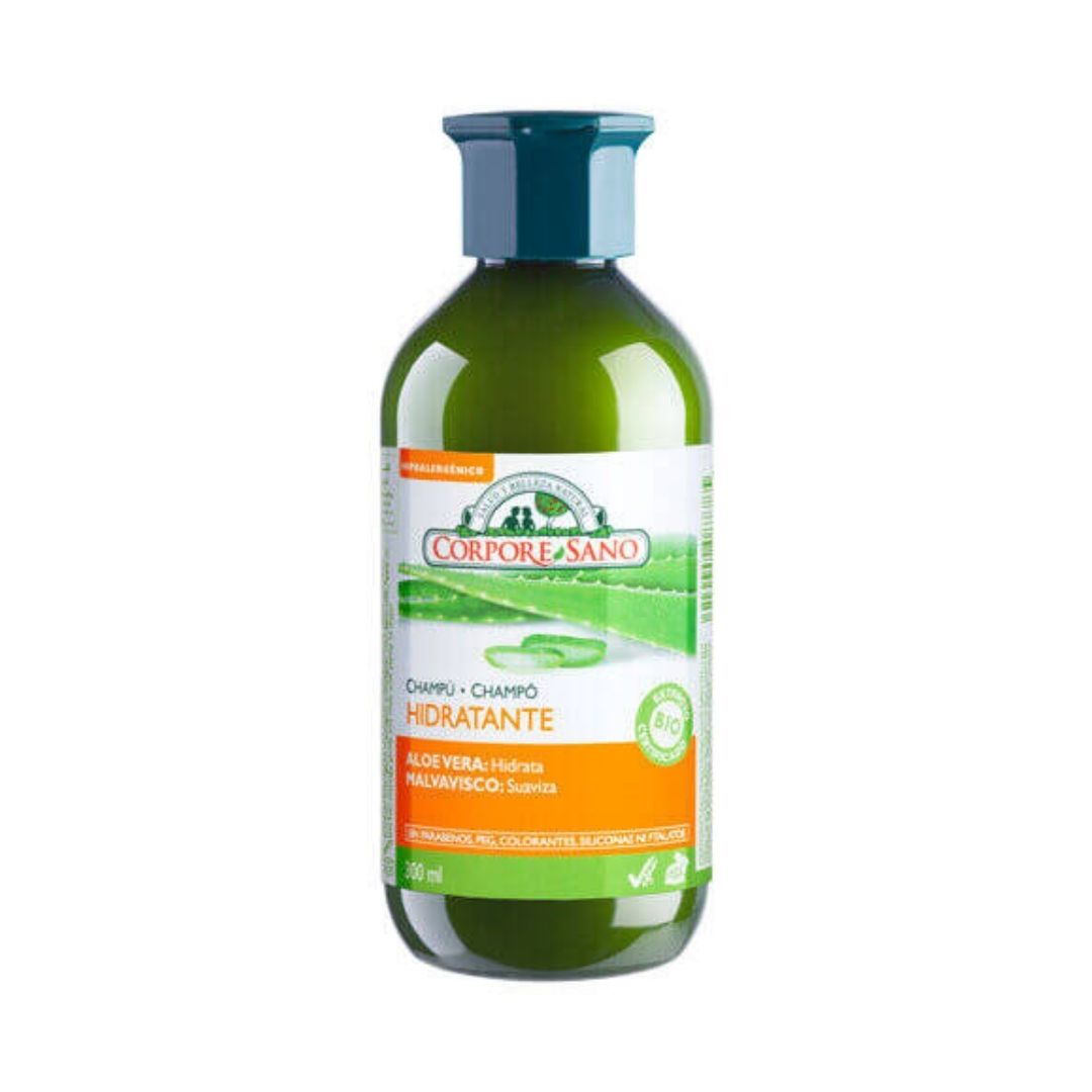 Champo-Hidratante-Aloe-Malvaisco-Bio-Vegan-300ml-Corpore-Sano.jpg Corpore Sano Organic Vegan Aloe Vera & Mallow Moisturizing Shampoo 300ml - Image 1