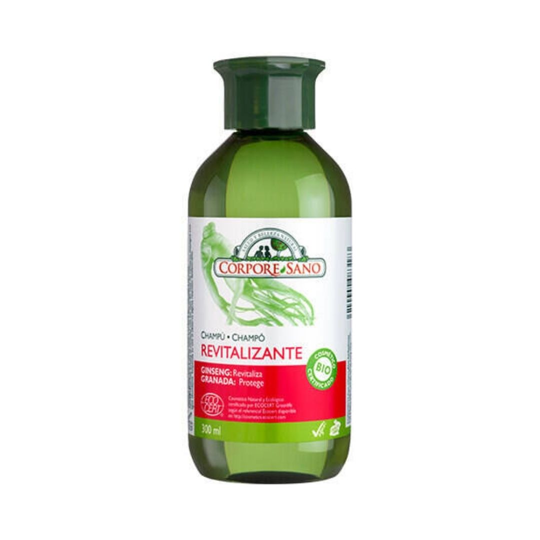 Champo-Revitalizante-Ginseng-Roma-Bio-Vegan-300ml-Corpore-Sano.jpg Champú revitalizante de ginseng y granada, orgánico y vegano, 300 ml - Corpore Sano - Imagen 1