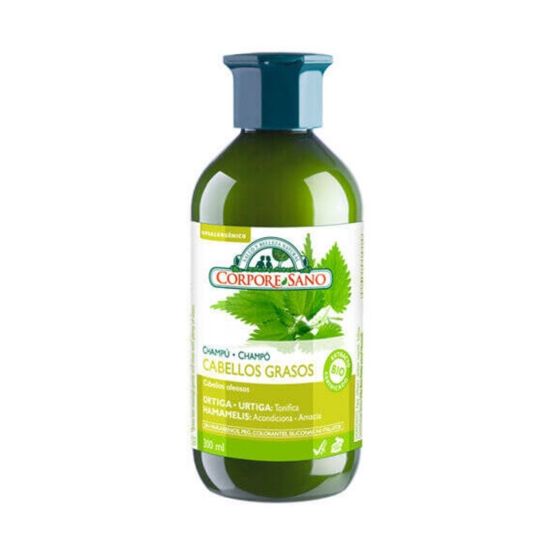 Champo-Urtiga-Oleoso-Bio-300ml-Corpore-Sano.jpg Corpore Sano Organic Oily Nettle Shampoo 300ml - Image 1