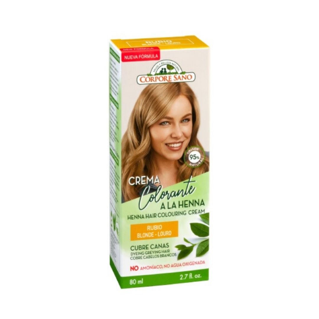 Creme-Colorante-Henna-Louro-60ml-Corpore-Sano.jpg Crema tinte de henna rubia 60 ml - Corpore Sano - Imagen 1