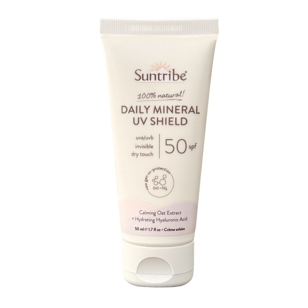 gd_01_Suntribe_Mineral_UV_Shield_Front.jpg UV Shield Daily Facial Sunscreen SPF 50 50ml - Suntribe - Image 1
