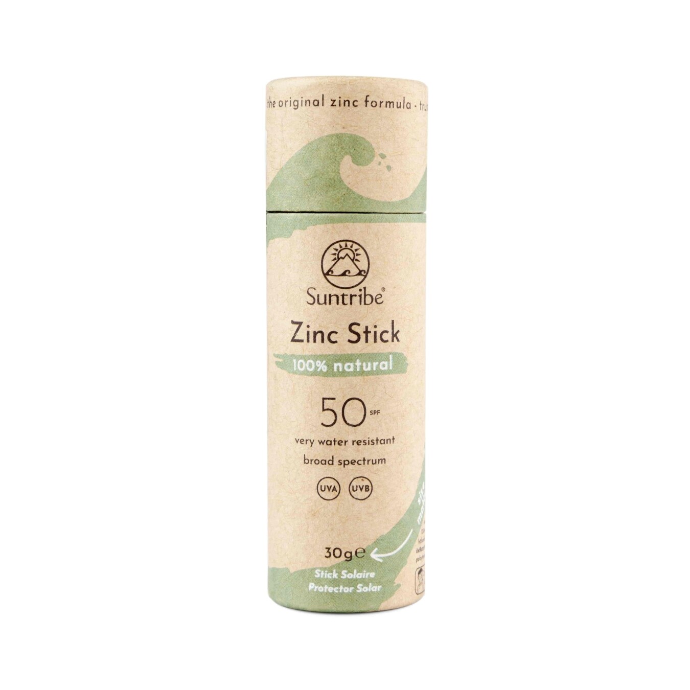 gd_01_Suntribe_Natural_Mineral_Zinc_Sun_Stick_SPF_50_Mint_Green_1_.jpg Stick Protetor Solar Zinco FPS 50 Verde Menta 30g - Suntribe - Image 1