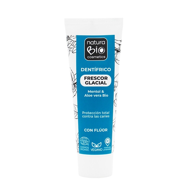 Dentífrico Frescura Glacial Aloé & Mentol BIO com flúor 75ml - Image 1