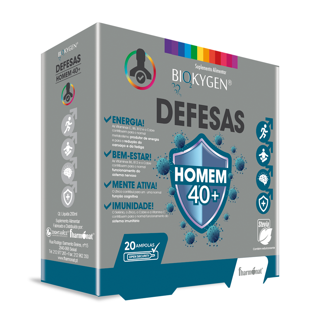 DEFESAS_HOMEM.png Biokygen Defesas Homem 40+ - 20 Ampolas - Fharmonat - Image 1