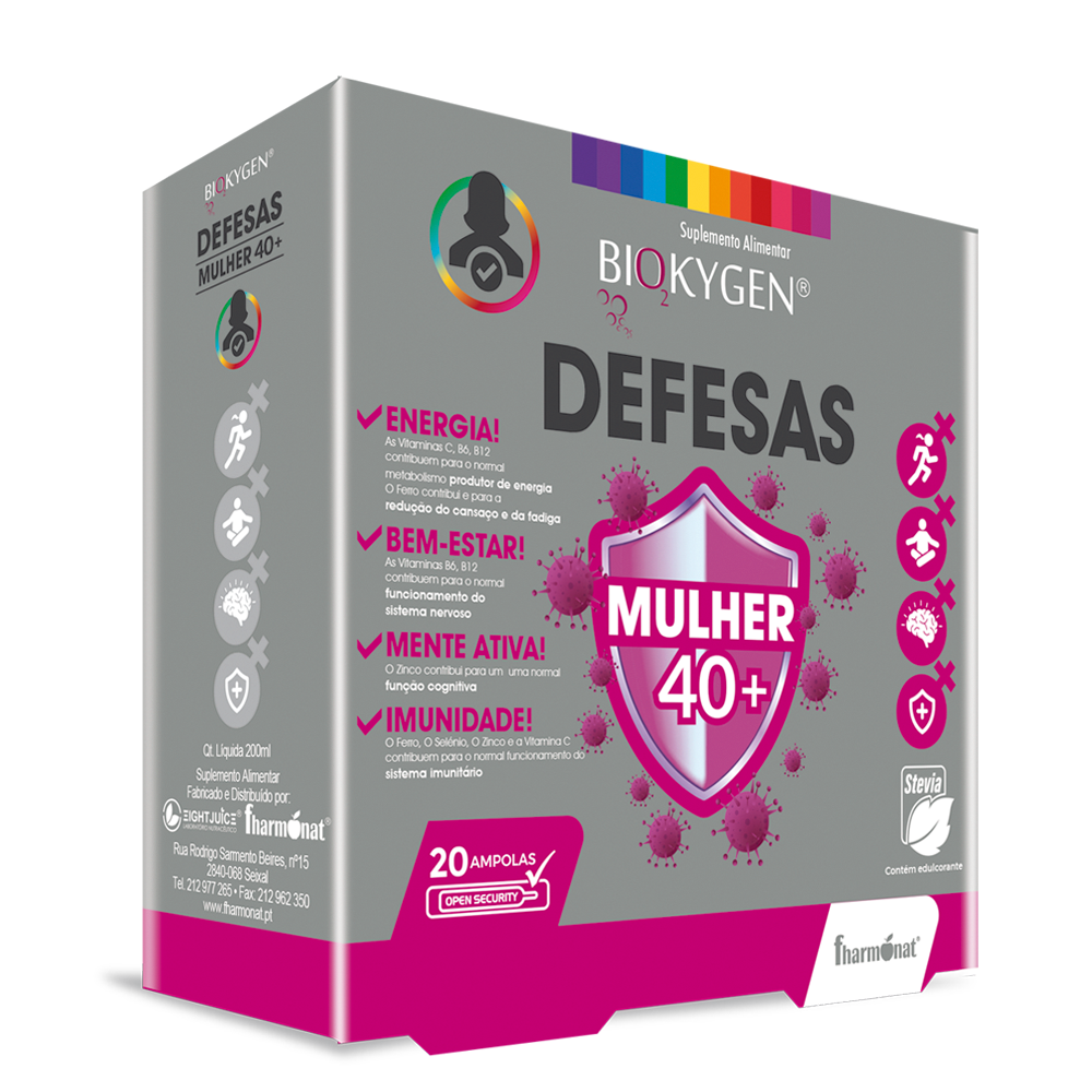 DEFESAS_MULHER.png Biokygen Defesas Mulher 40+ - 20 Ampolas - Fharmonat - Image 1