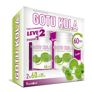 Gotu Kola Kit Pague 1 Leve 2 - 60 Cápsulas + 60 Cápsulas - Fharmonat