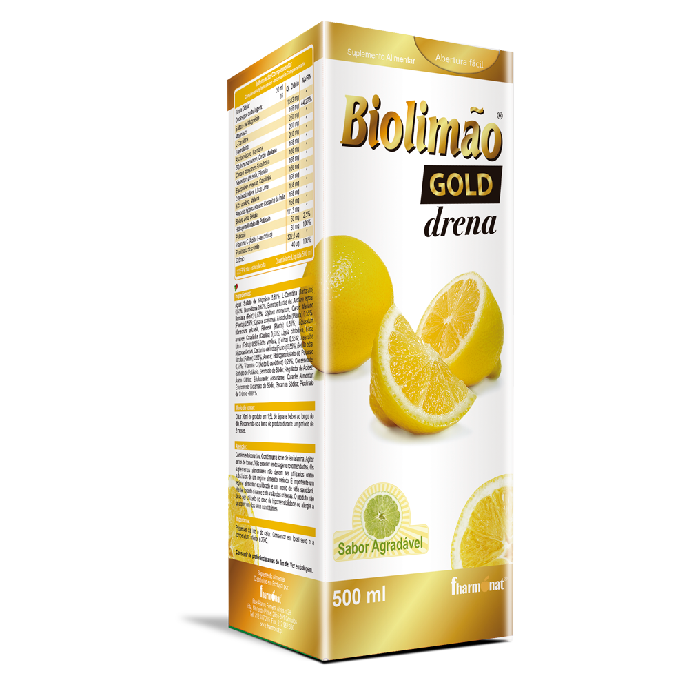 biolimao-gold-dren-xarope-500ml.png Biolimão Gold Drena - 500 ml - Fharmonat - Image 1