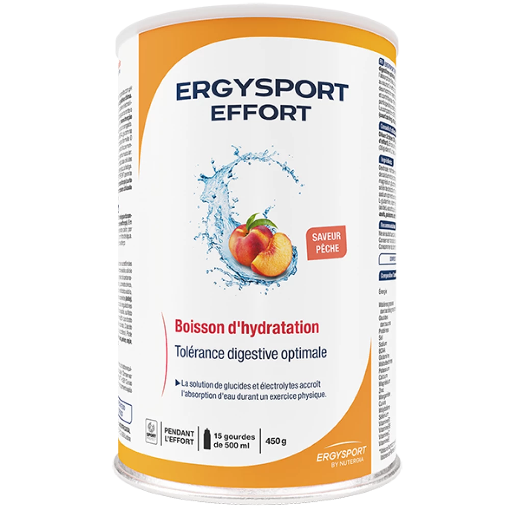 ergysport-effort-peche-pot-5B10cm-rvb5D-10-23-carousel.webp ERGYSPORT Effort, sabor a melocotón - 450 g - Nutergia - Imagen 1