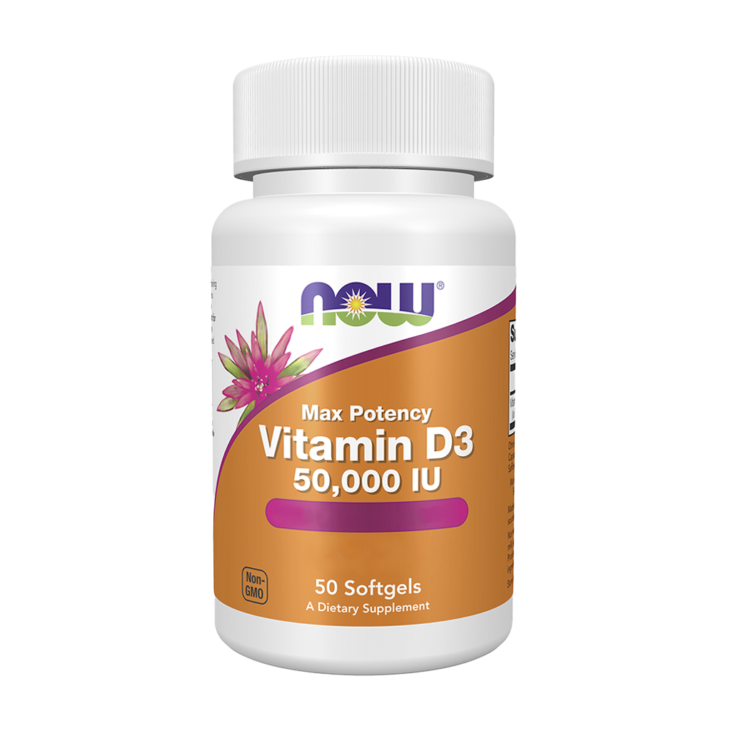 Vitamina D3 50 000 UI - 50 Cápsulas Moles - NOW - Image 1