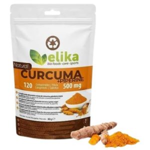 Curcuma Piperine Sem Glúten Vegan 120 Comprimidos - Elika Foods